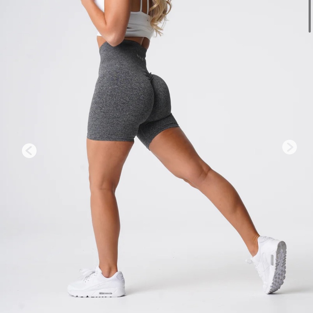 NVGTN Black Speckled Scrunch Seamless Shorts Medium